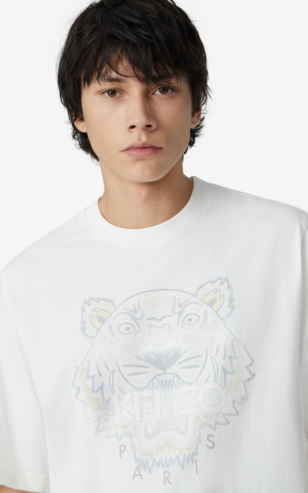 Kenzo Gradient Tiger μπλουζακια ανδρικα ασπρα | GR259415